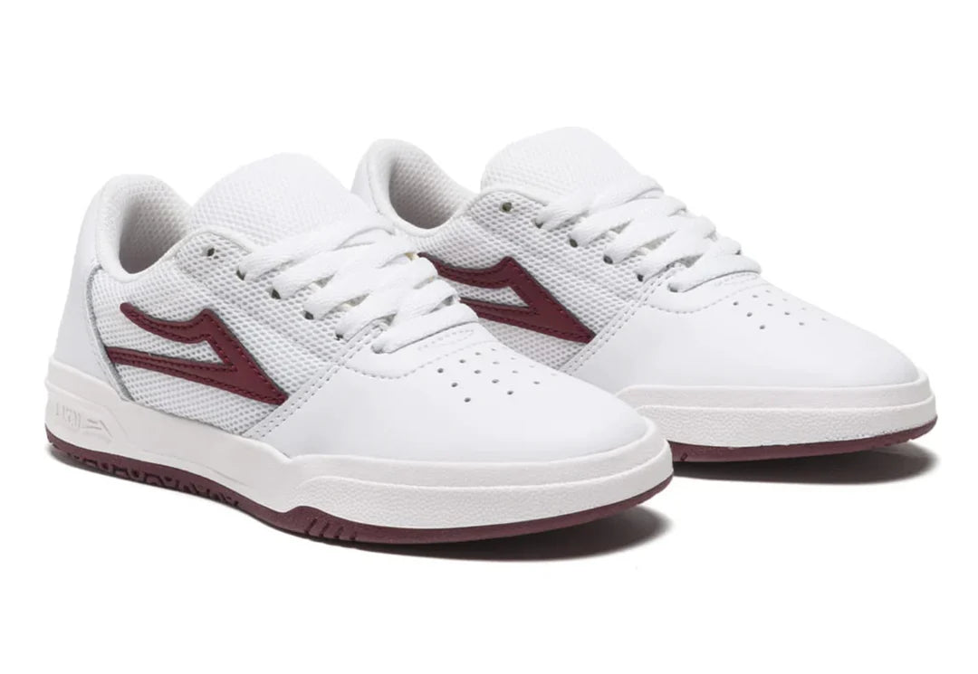 Lakai Atlantic (White/Burgundy Leather) *SALE –