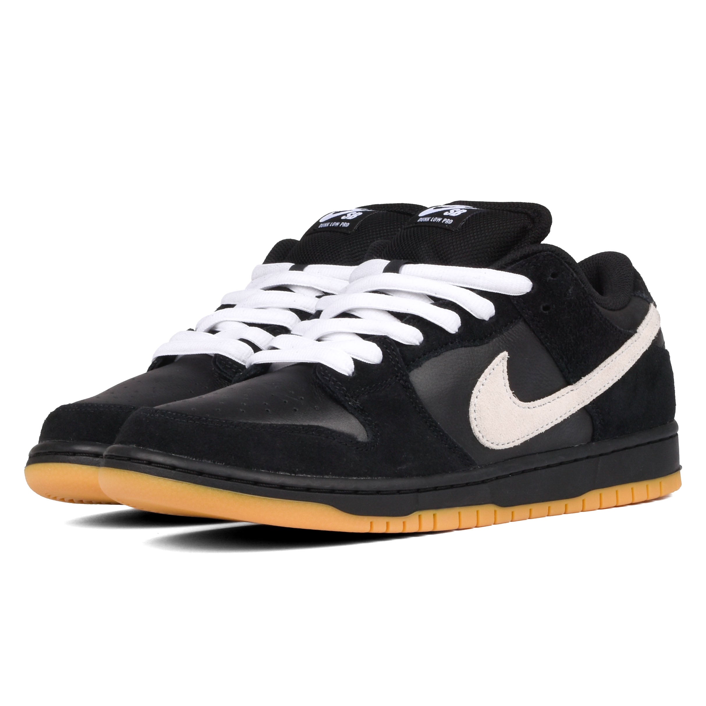Nike SB - Dunk Low Pro  (Black/White-Black-Gum Light Brown)