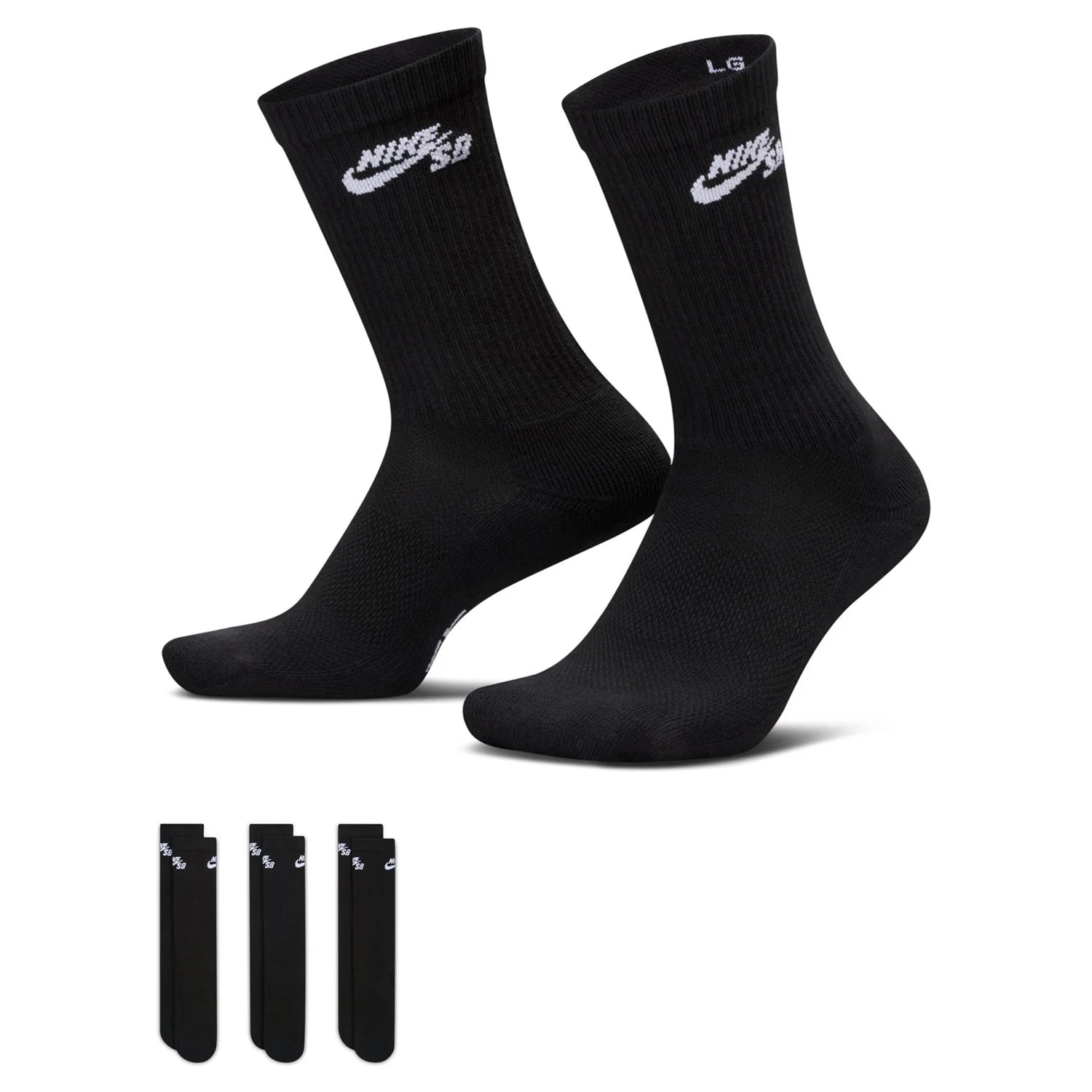 Nike SB - Elevated Crew Sock 3 Pack (Black/White)