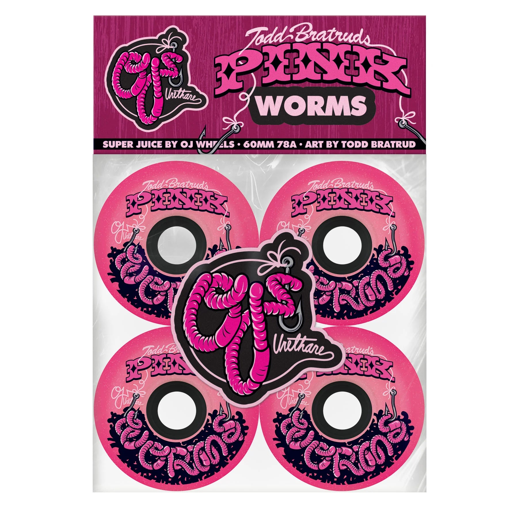 OJ - Pink Worms Super Juice 78a Wheels (60mm)
