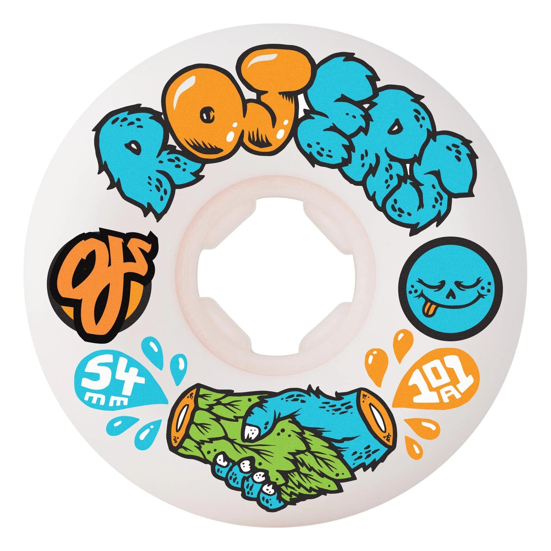 OJ - Rojers Elite White Hardline 101a Wheels (54mm)