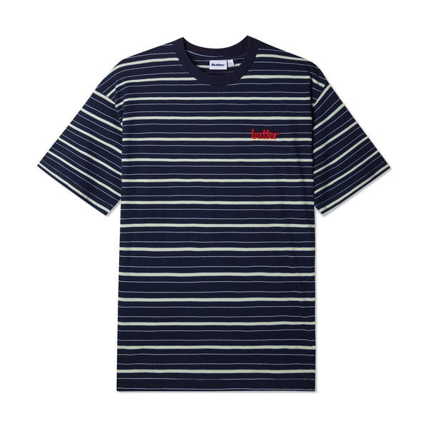 Butter Goods - Park Stripe Tee (Black/Sky/Banana)