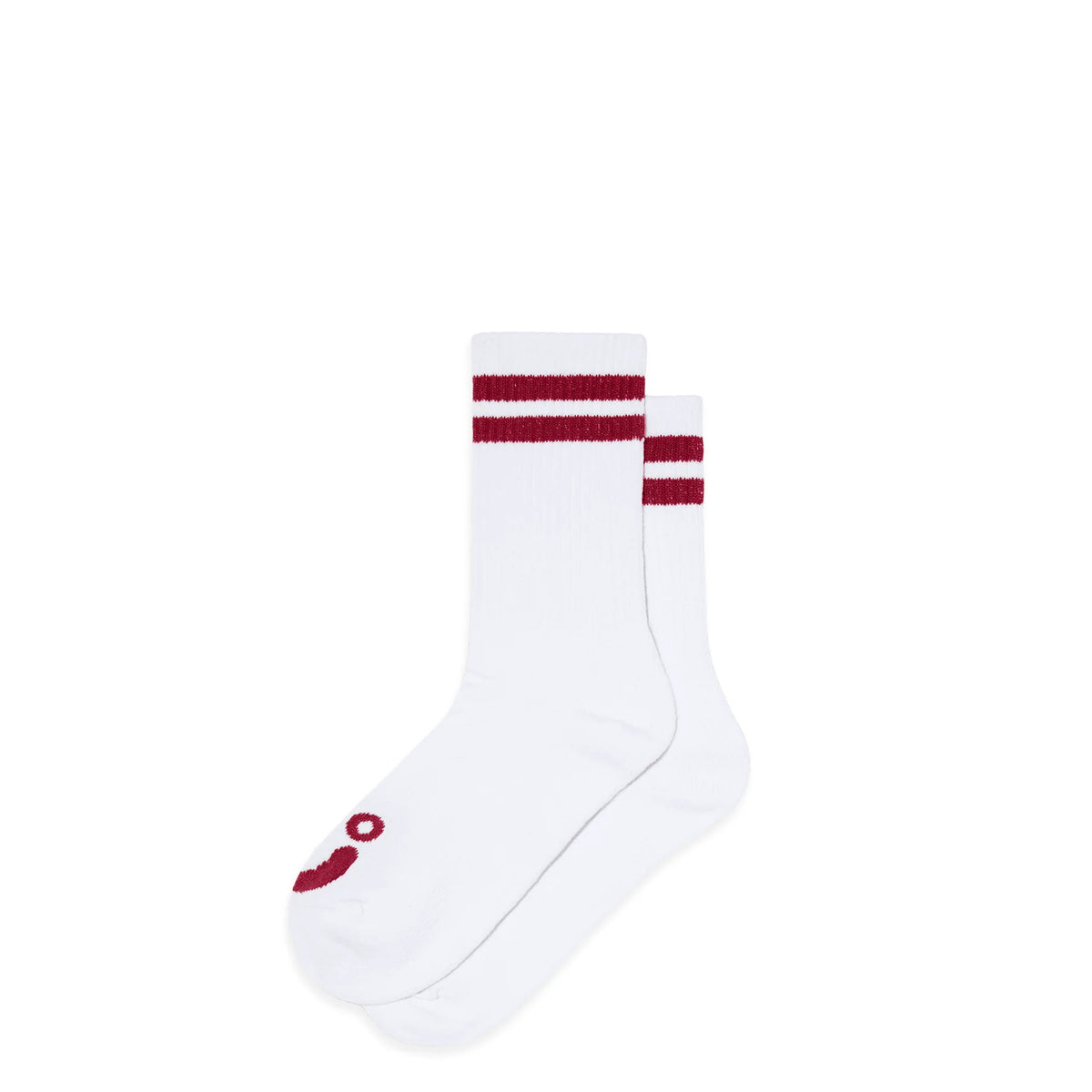 Polar - Rib Socks | Happy Sad (White/Red)