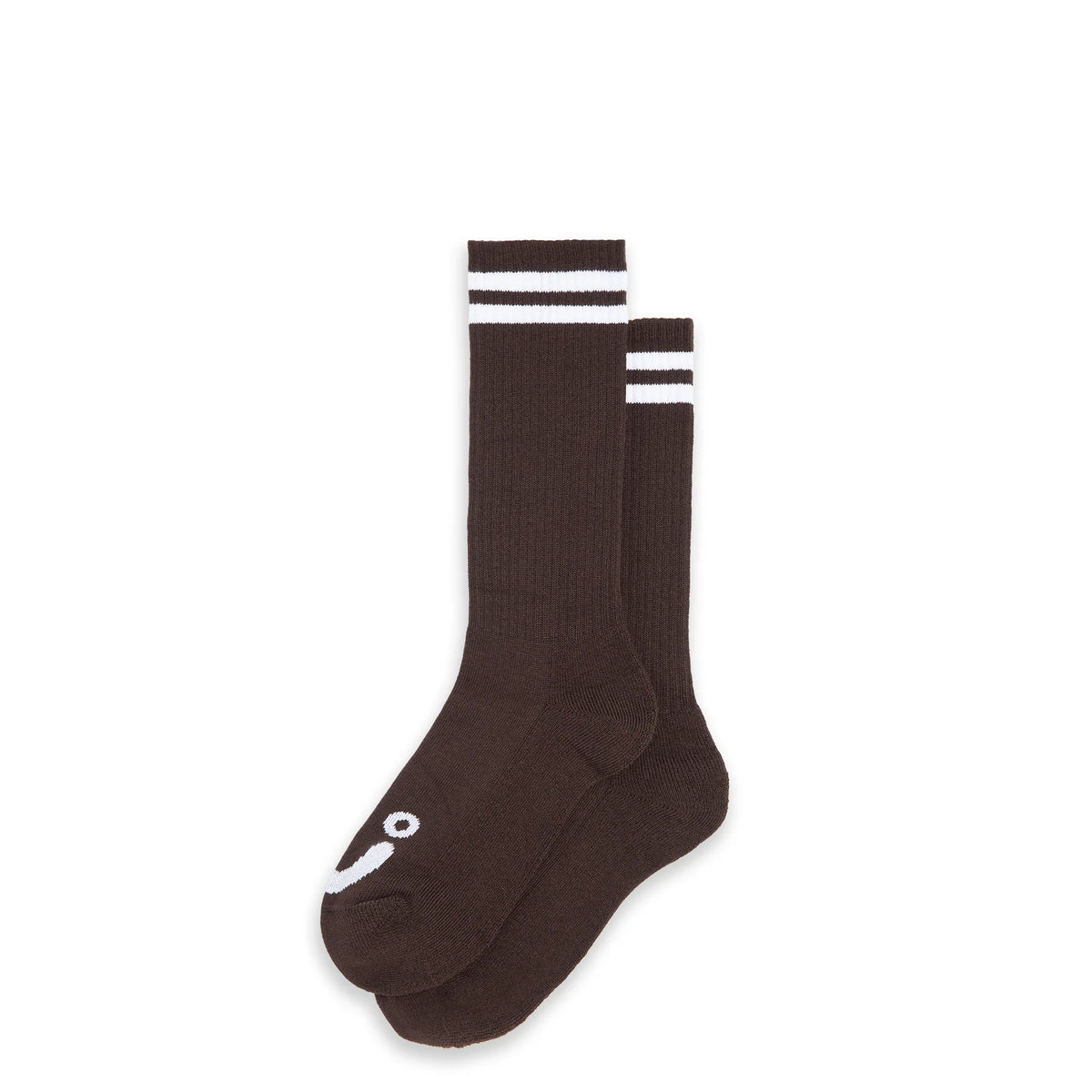 Polar - Rib Socks | Long | Happy Sad (Brown/White)