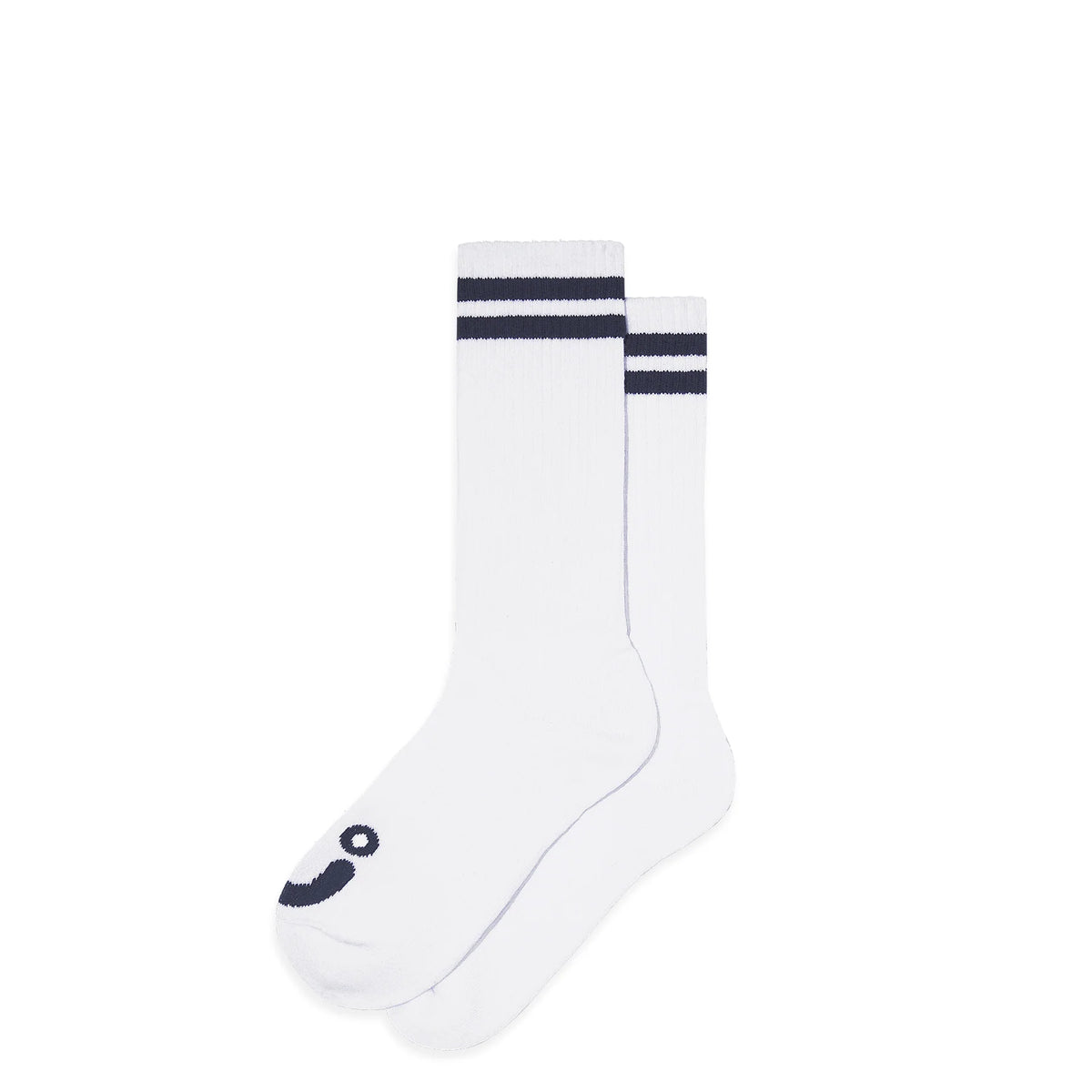 Polar - Rib Socks | Long | Happy Sad (White/Navy)