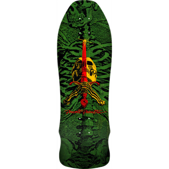 Powell - Geegah Skull & Sword Reissue Green Stain Deck (9.75")
