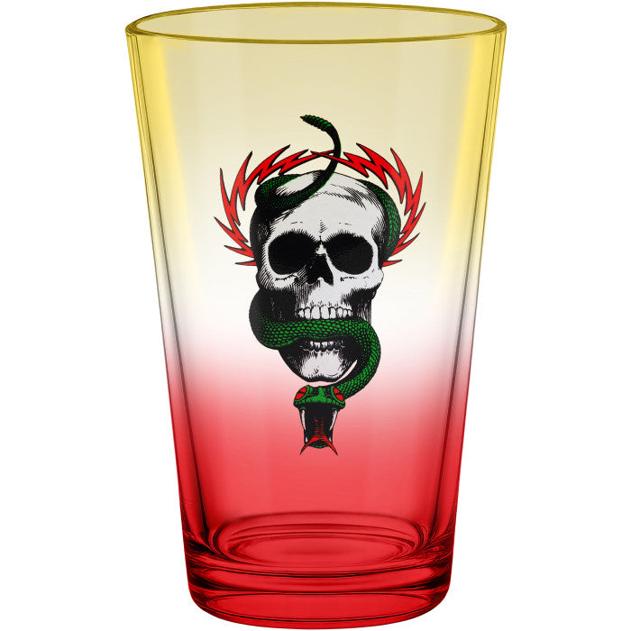 Powell - McGill Skull & Snake Yellow/ Red Fade Pint Glass