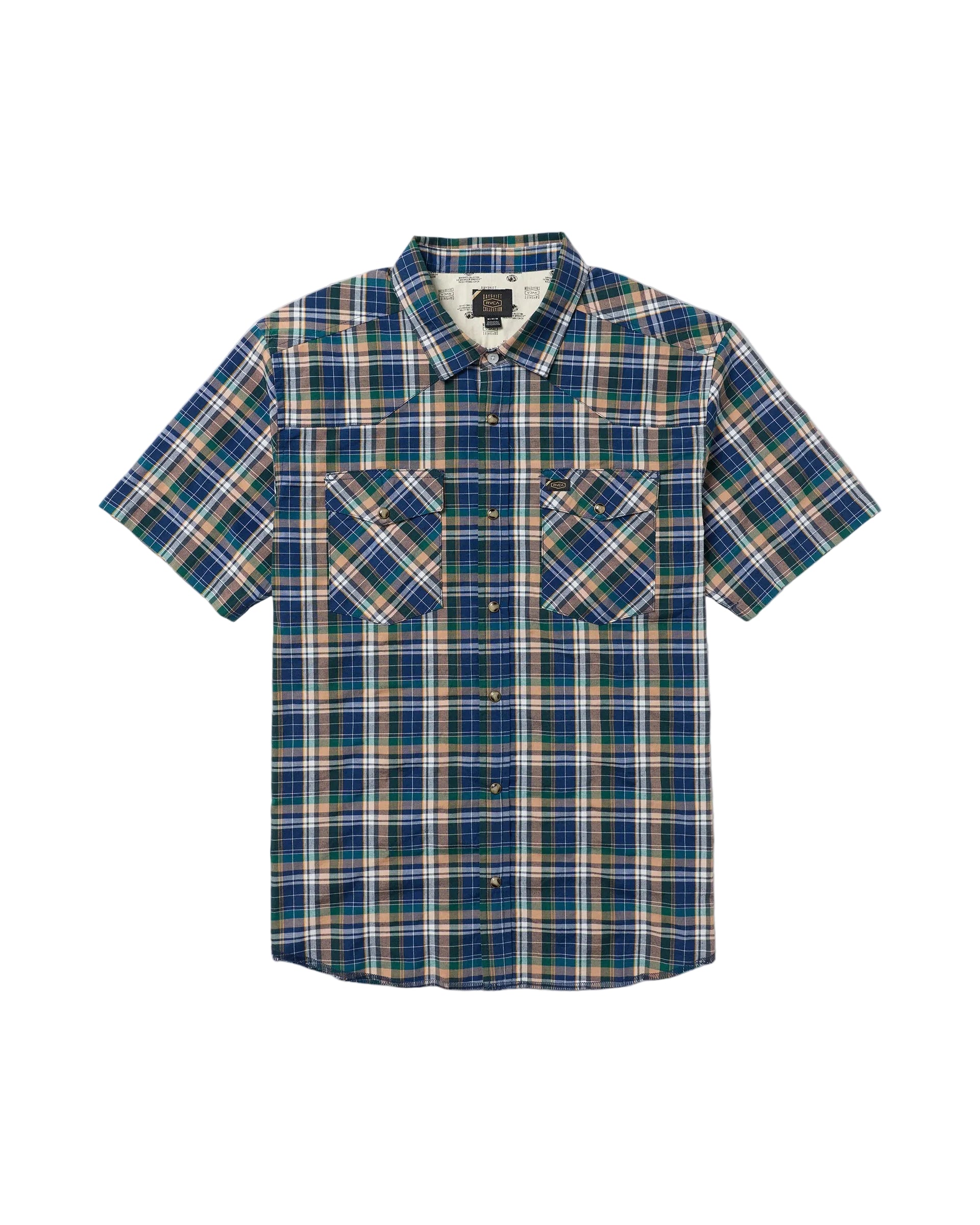 RVCA - Dayshift Truckin Plaid Shirt (Dark Denim)