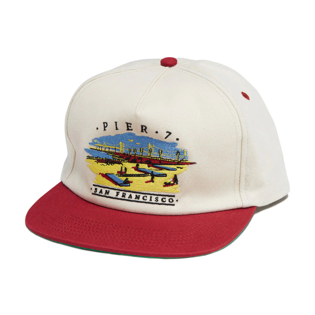 Real - Pier 7 Snapback Hat (Natural/Red)