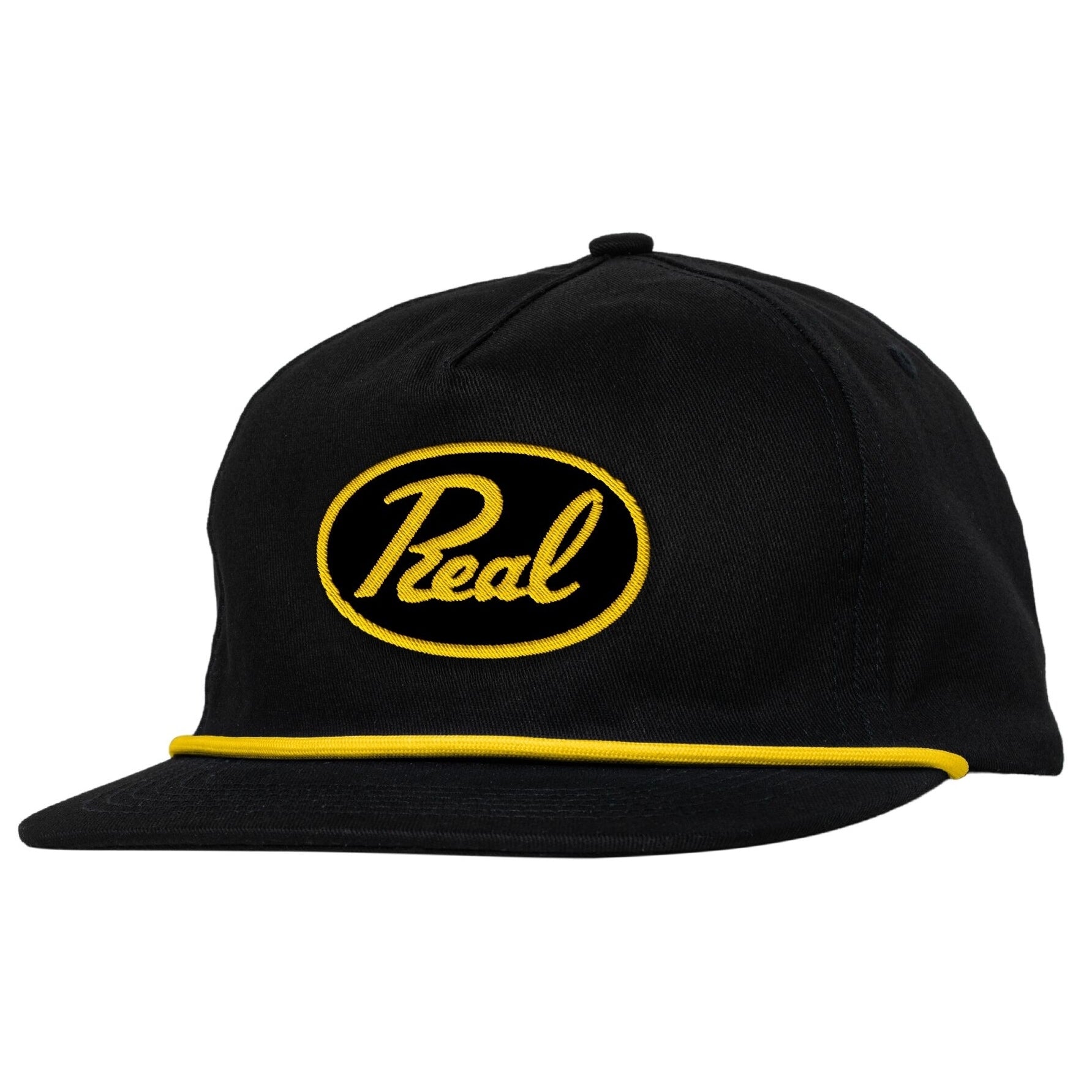 Real - Scripted Snapback Hat (Black/Yellow)