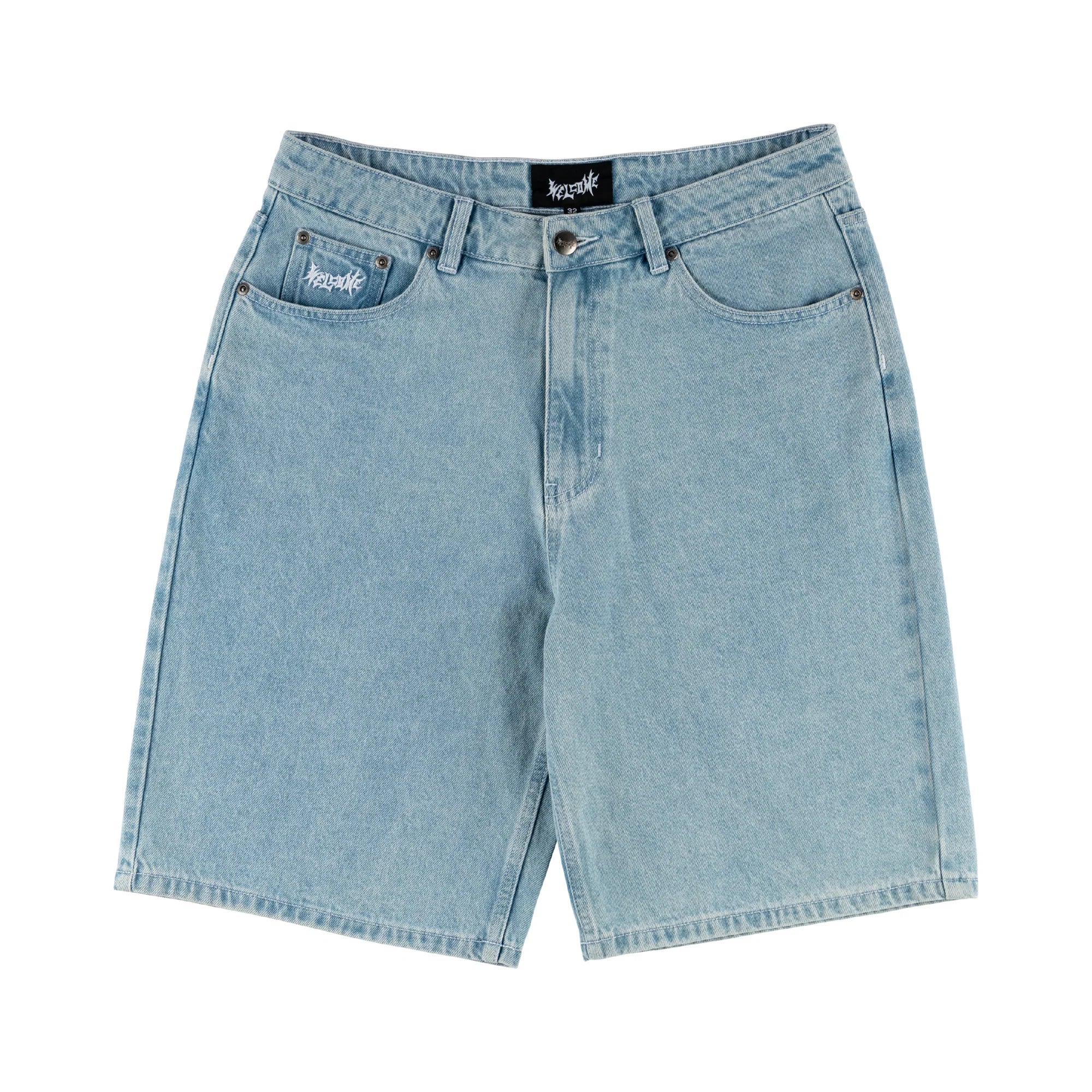 Welcome - Linger Baggy Denim Shorts (Washed Blue) *SALE