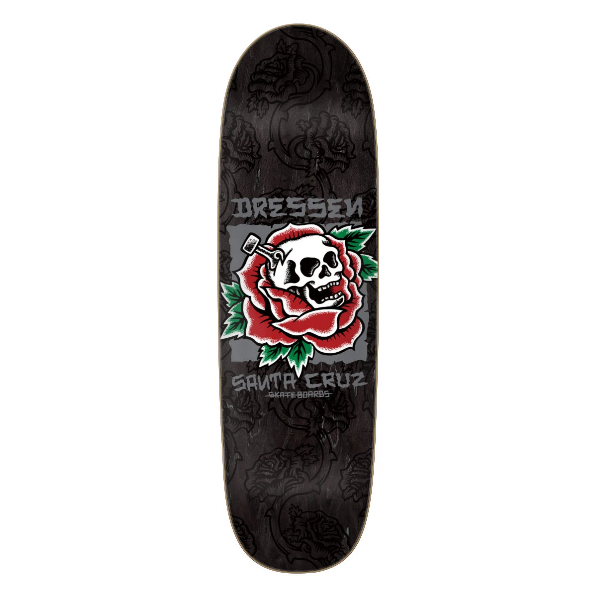 Santa Cruz - Dressen Skull Rose Pro Shaped Deck (9.25")