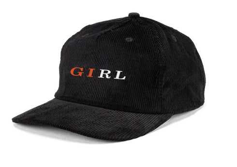 Girl - Serif Cord Snapback Hat (Black)