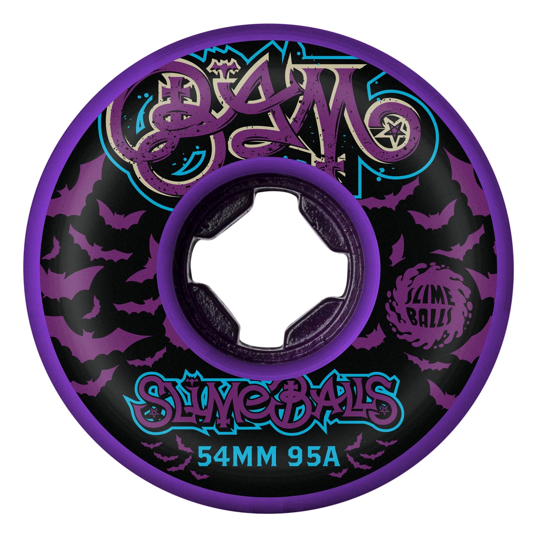 Slime Balls - Bam Margera Guest Purple Hardline 95a Wheels (54mm)