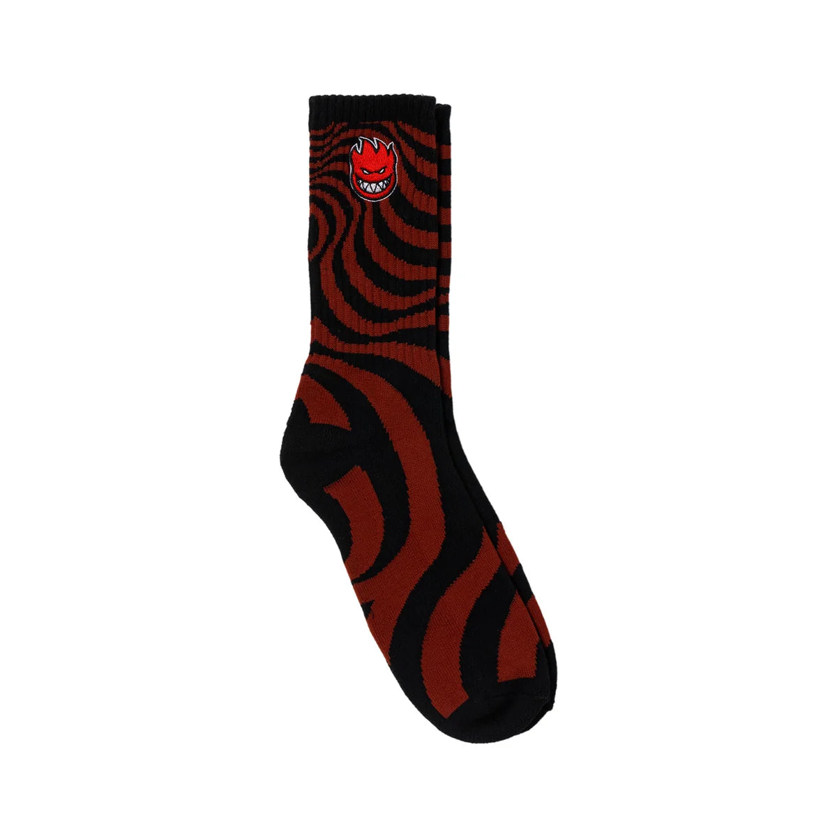 Spitfire - Bighead Fill Embroidered Swirl Socks (Dark Red)