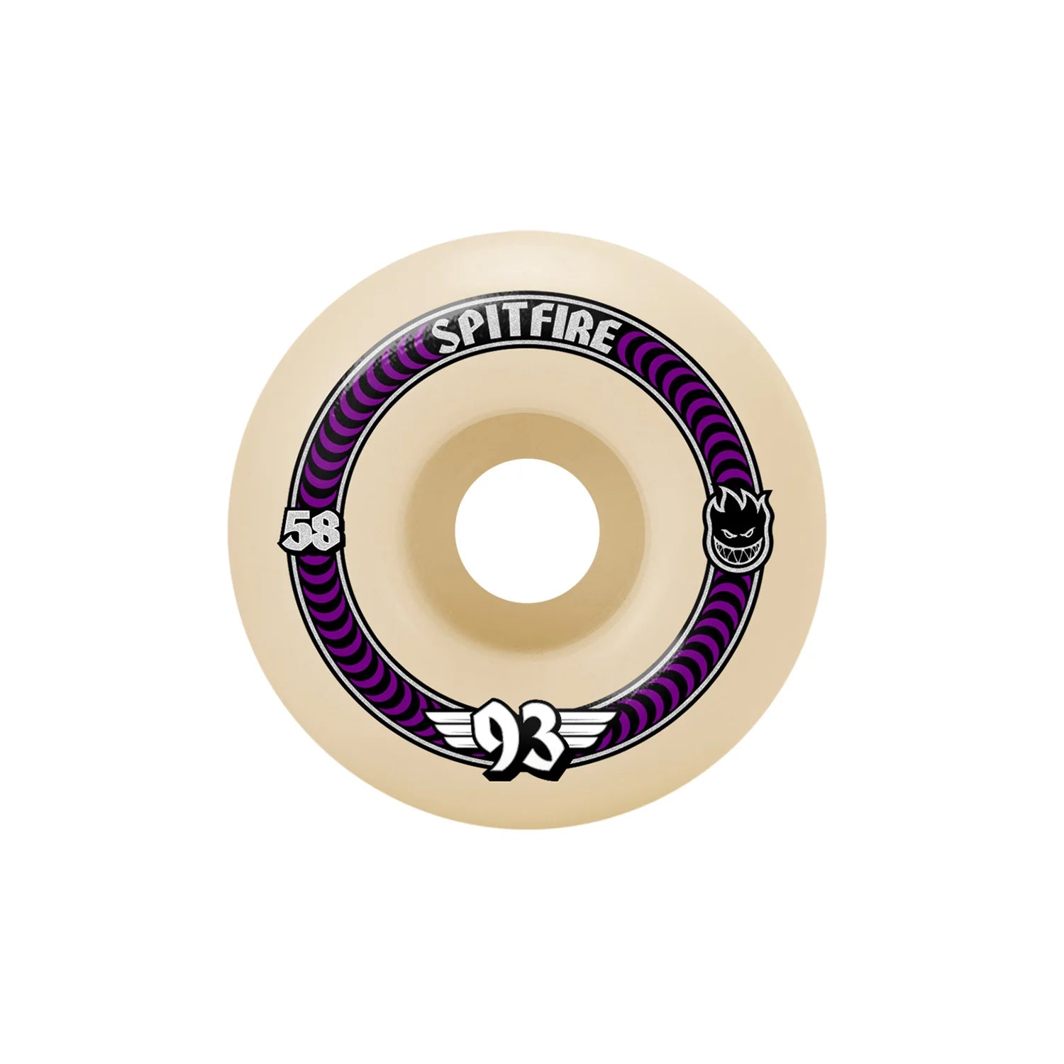 Spitfire Skateboard Wheels 54mm Bighead Purple + Spitfire Bearings