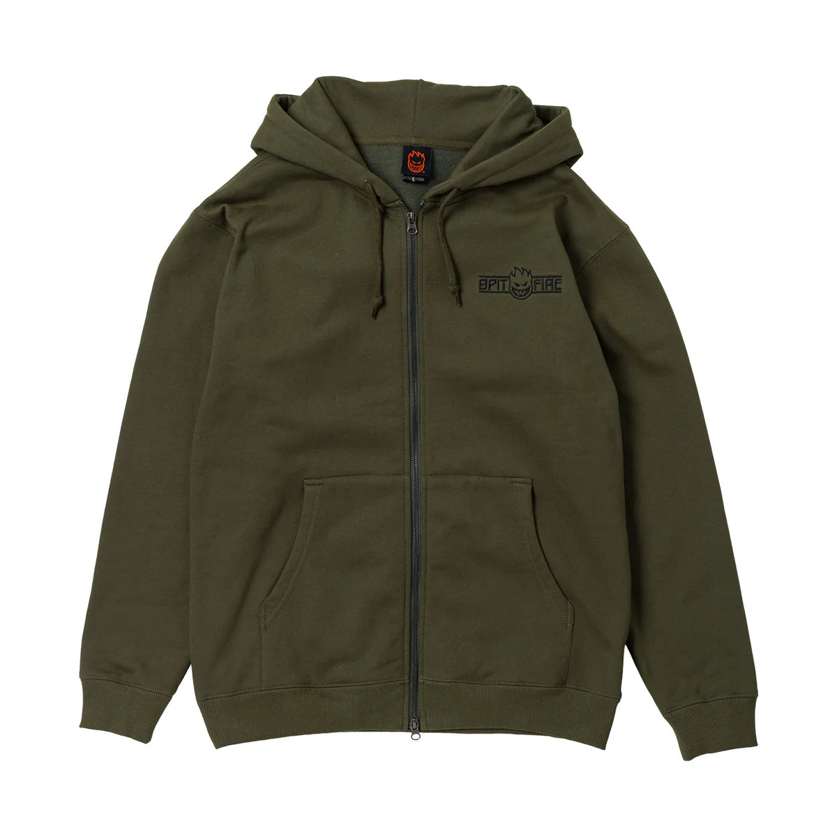 Spitfire -  Live To Burn Arch Embroidered Hoodie (Olive)