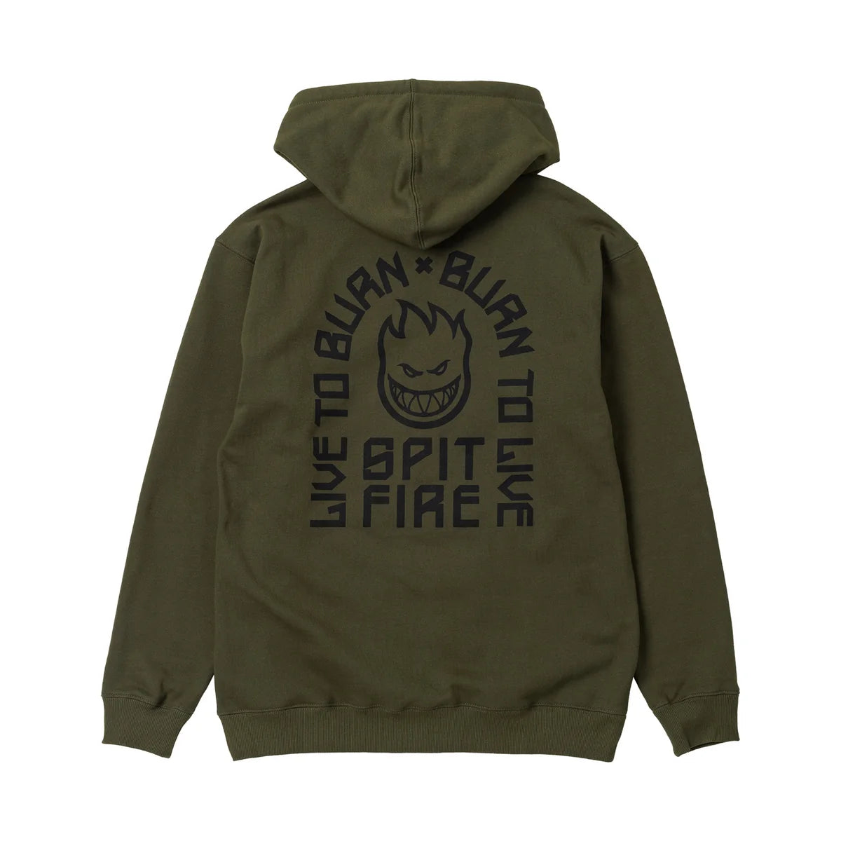 Spitfire -  Live To Burn Arch Embroidered Hoodie (Olive)