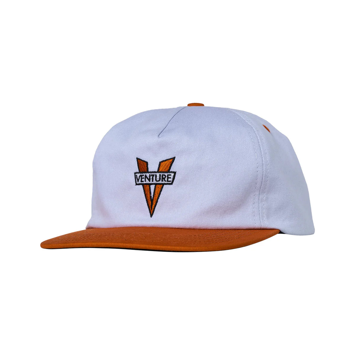 Venture - Heritage Snapback Hat (White/Burnt Orange)