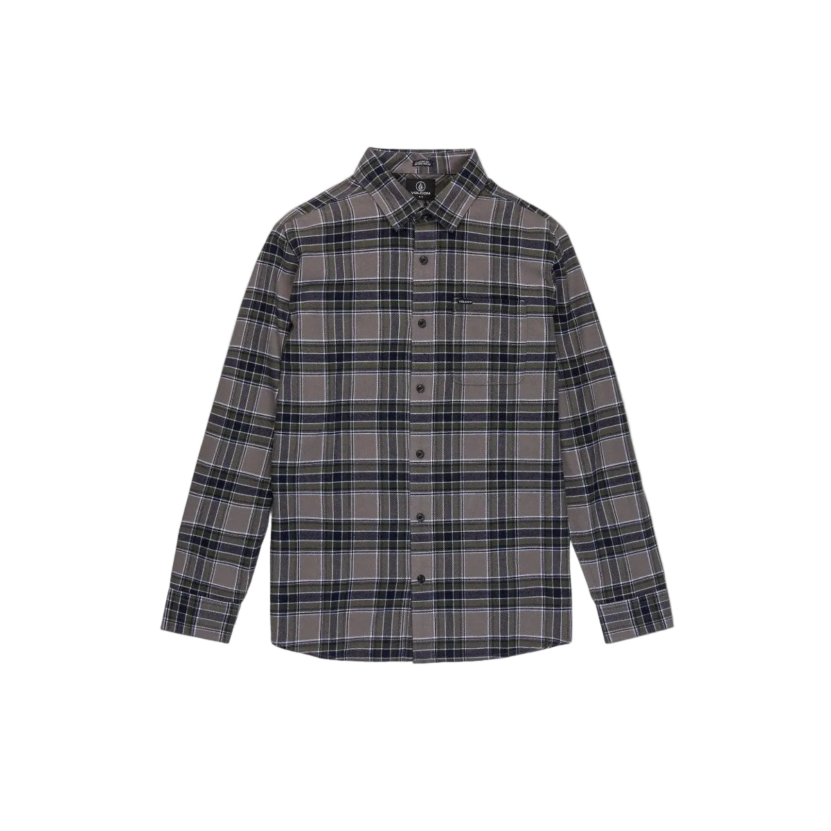 Volcom - Caden Plaid Lone Sleeve (Pewter)