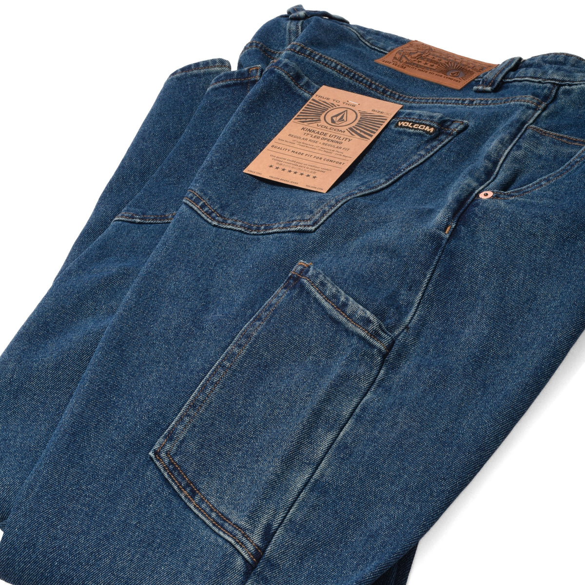 Volcom - Kinkade Utility Denim Pants (Med Dark Indigo Blue)