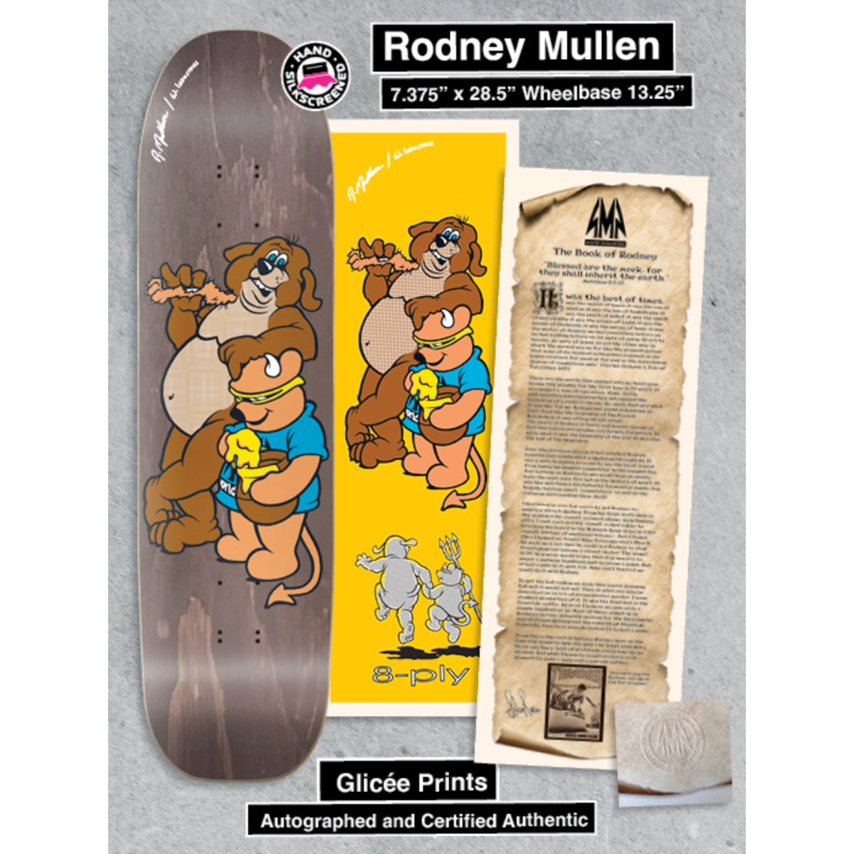 World Industries - LTD Edition Rodney Mullen Bear Screenprinted Deck (7.375")
