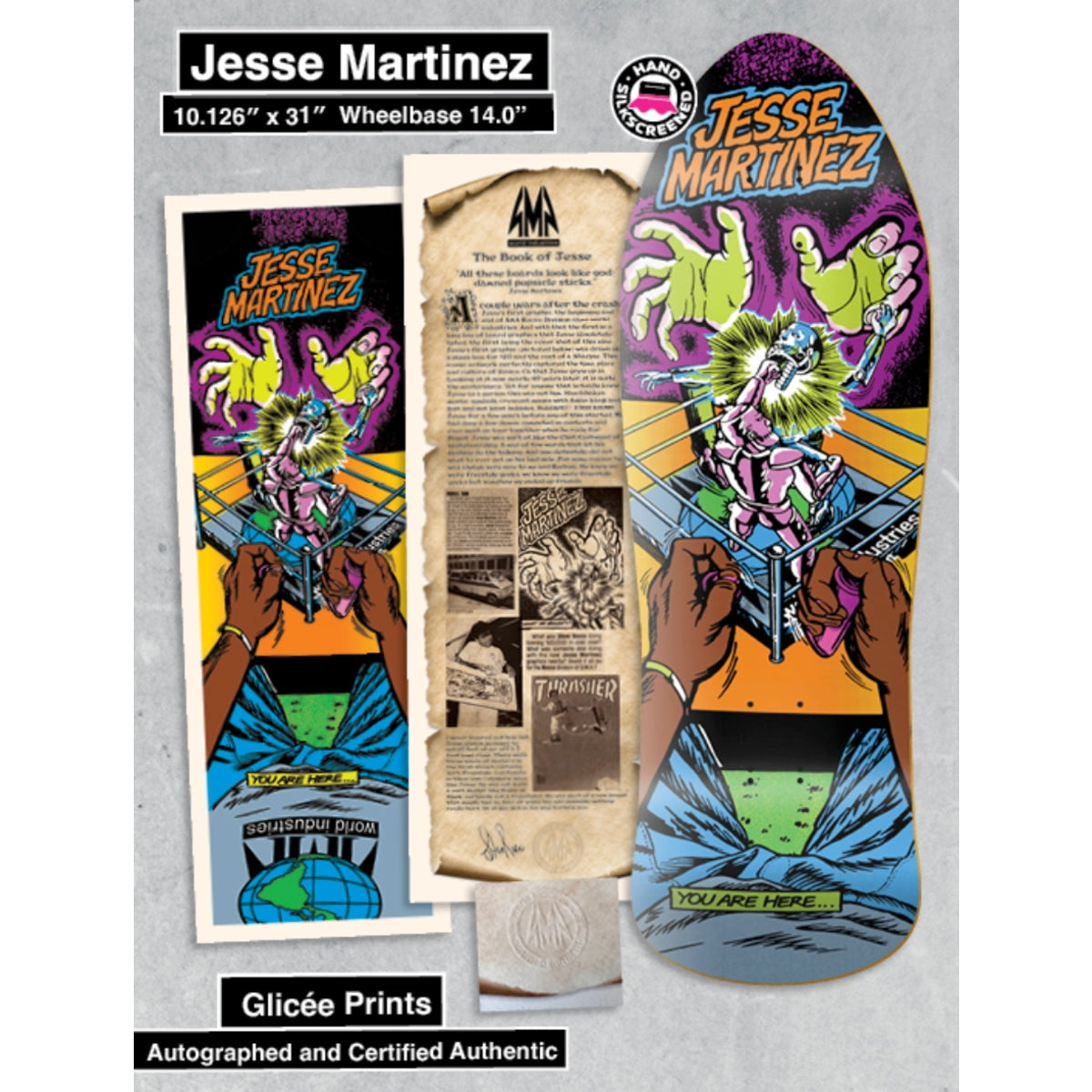 World Industries - LTD Edition Jesse Martinez Rock'em Sock'em Screenprinted Deck (10.12")