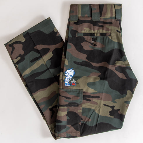 303 Boards - 303 Sucks Dickies Regular Fit Cargo Pants (Hunter Green Camo)