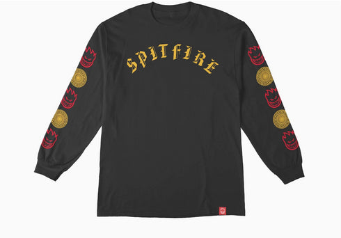 Spitfire - Old E Combo Sleeve Long Sleeve Shirt (Black)