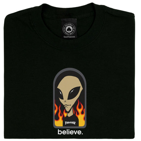 Thrasher - AWS x Thrasher Believe Shirt (Black)