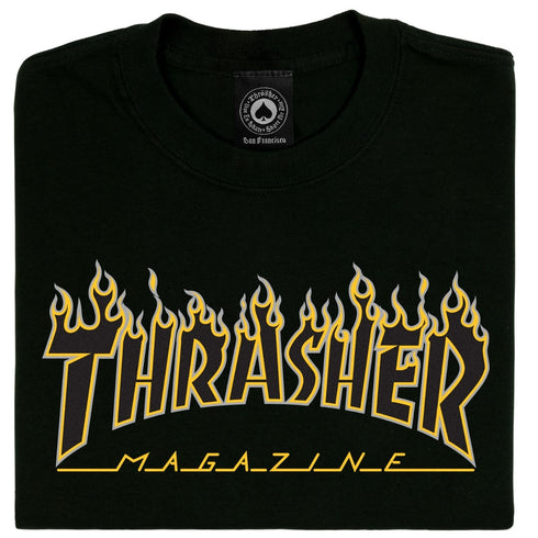 Thrasher Flame Logo T-Shirt - S Black